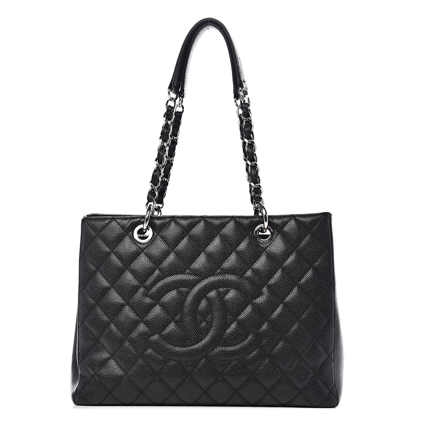 Caviar Quilted Grand Shopping Tote GST Black