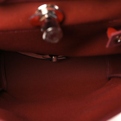Hermes Military Toile Vache Hunter Herbag a Dos Zip Retourne Backpack Rouge H 5 of 10