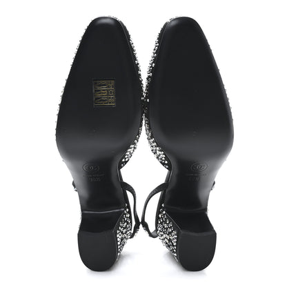 Chanel Strass Cap Toe CC Slingback Pumps 38.5 Black 6 of 10
