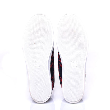 Gucci Terry Cloth Miro Soft Calfskin GG Monogram Mens Dublin Slip On Sneakers 12 Blue Red Hibiscus Red 6 of 8