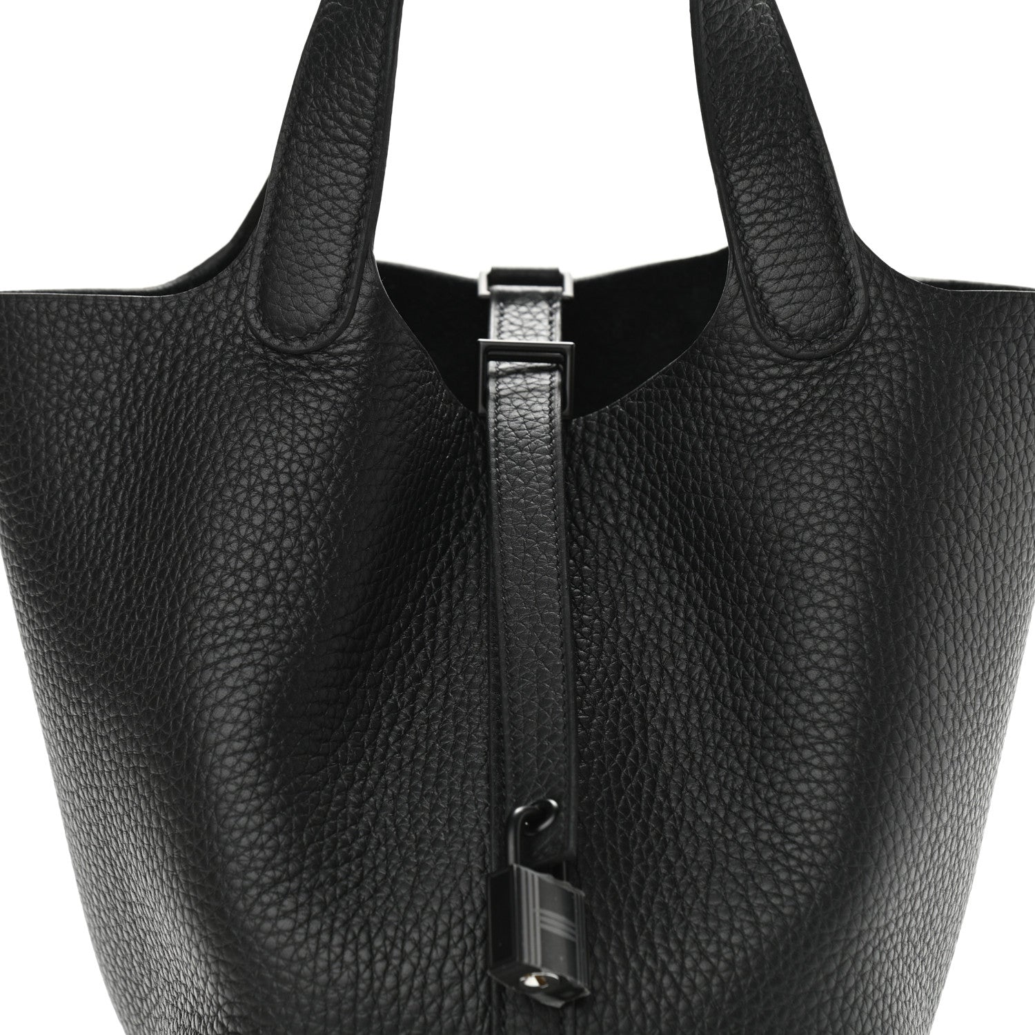 Hermes Taurillon Clemence Monochrome Picotin Lock 18 PM Black 9 of 10