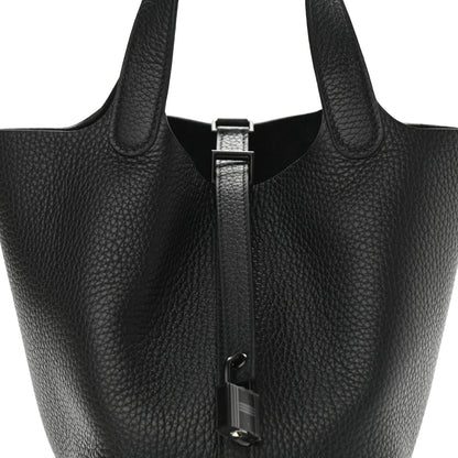 Hermes Taurillon Clemence Monochrome Picotin Lock 18 PM Black 9 of 10