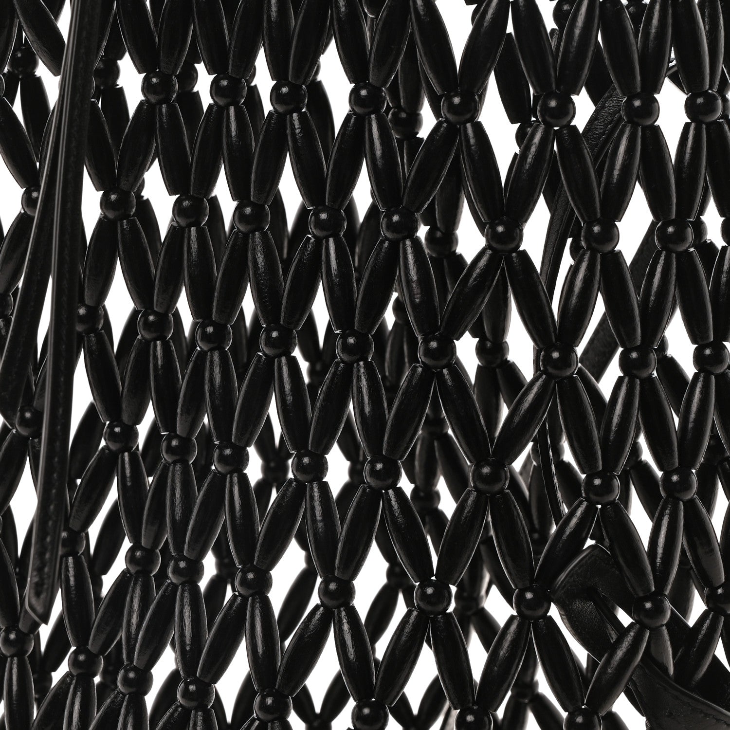 Saint Laurent Wood Beaded Hobo Bag Black 7 of 9