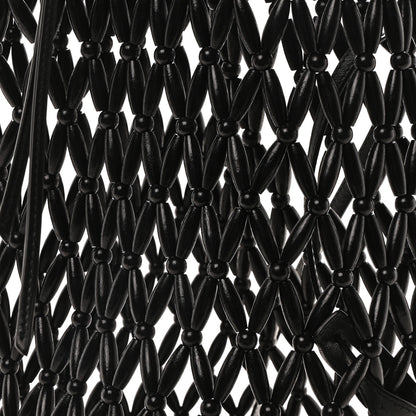 Saint Laurent Wood Beaded Hobo Bag Black 7 of 9