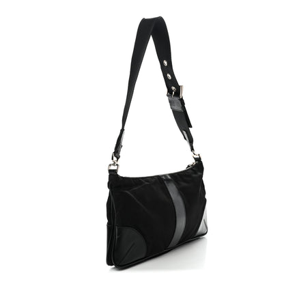 Prada Tessuto Light Nylon Soft Calf Shoulder Bag Black 3 of 14
