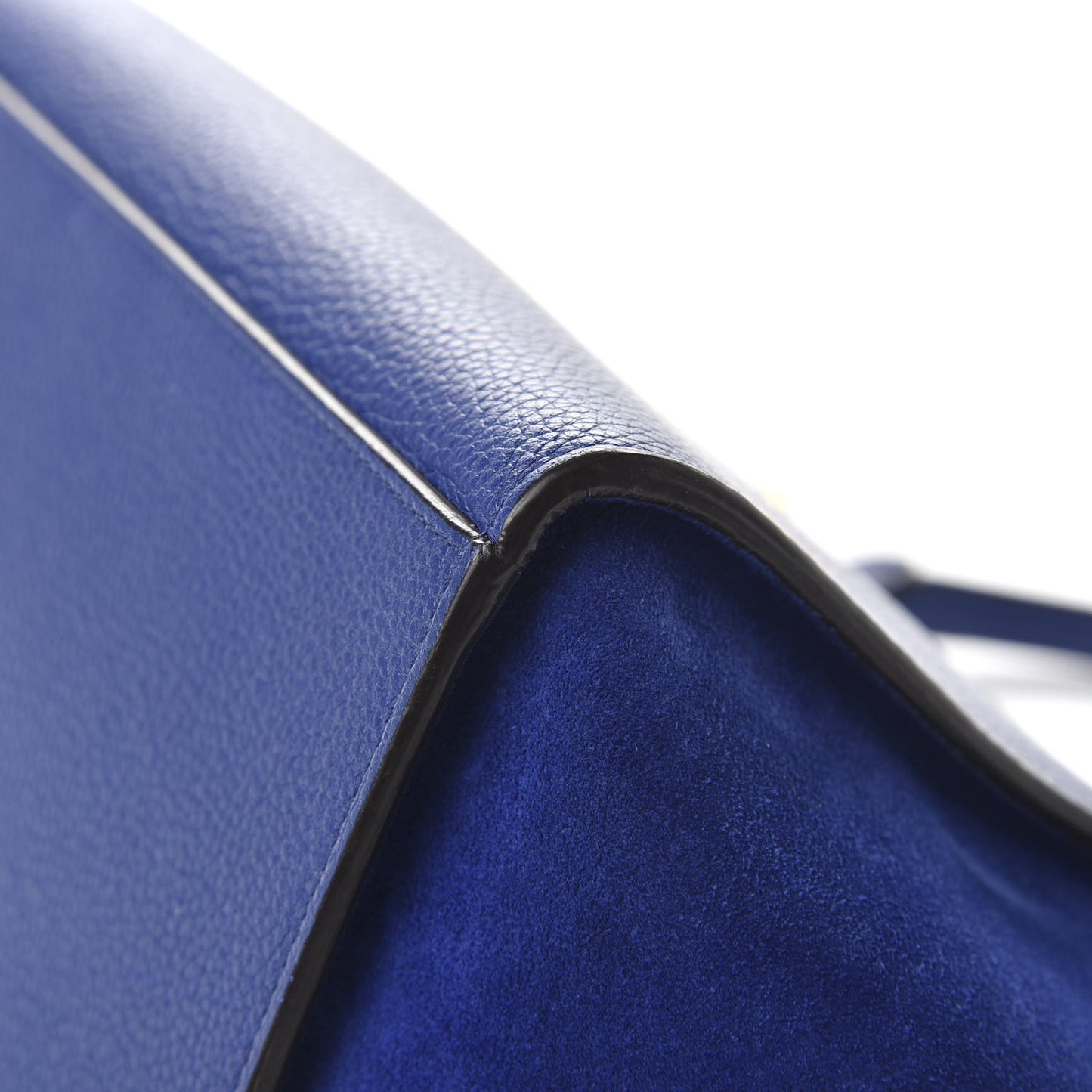 Drummed Calfskin Suede Small Trapeze Indigo