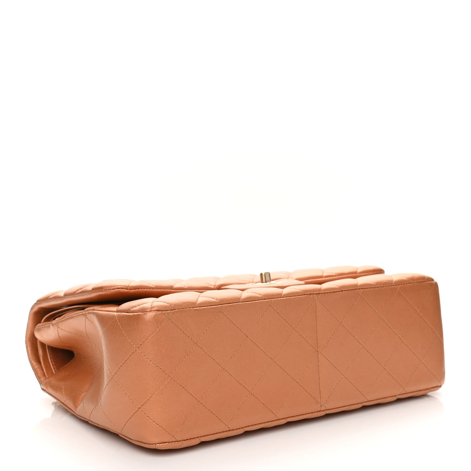 Chanel Metallic Lambskin Quilted Jumbo Double Flap Copper 4 of 15