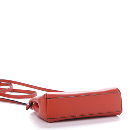 Fendi Shiny Nappa Micro Peekaboo Iconic Satchel Rosso Pimento 4 of 13
