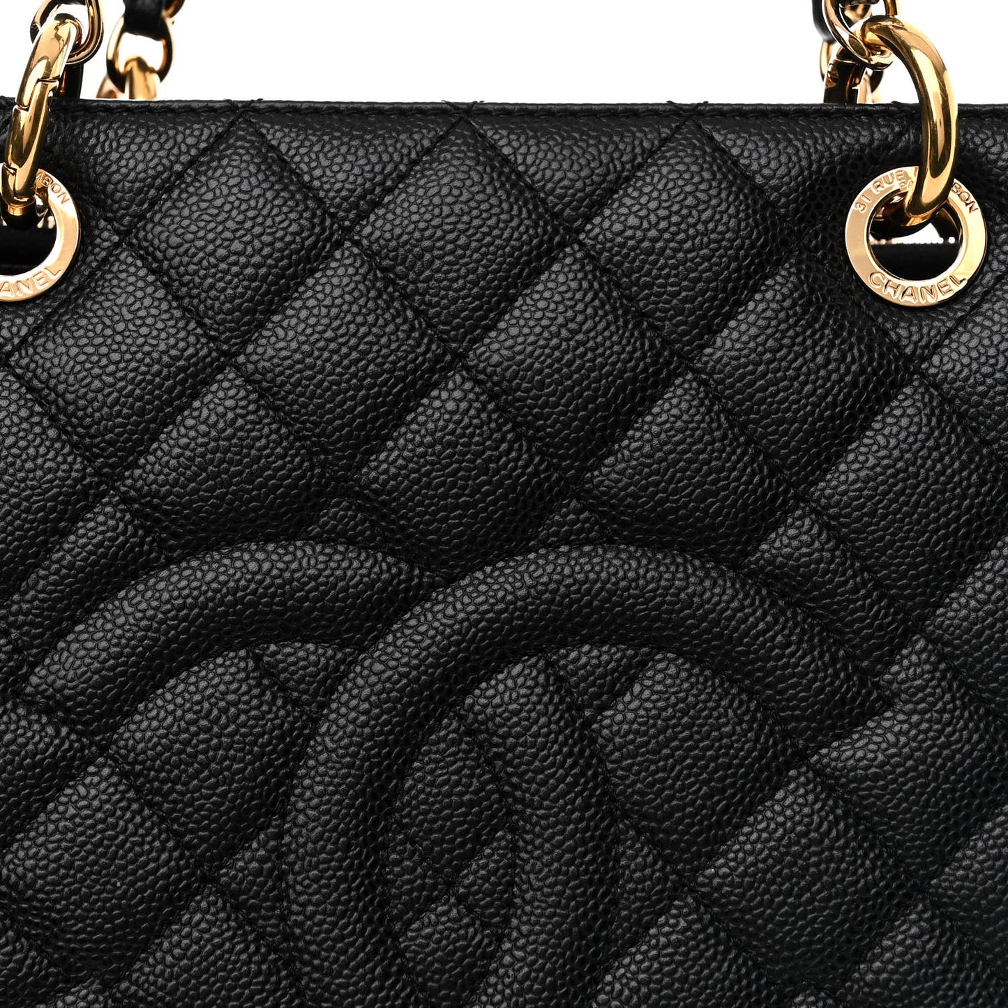 Caviar Quilted Grand Shopping Tote GST Black