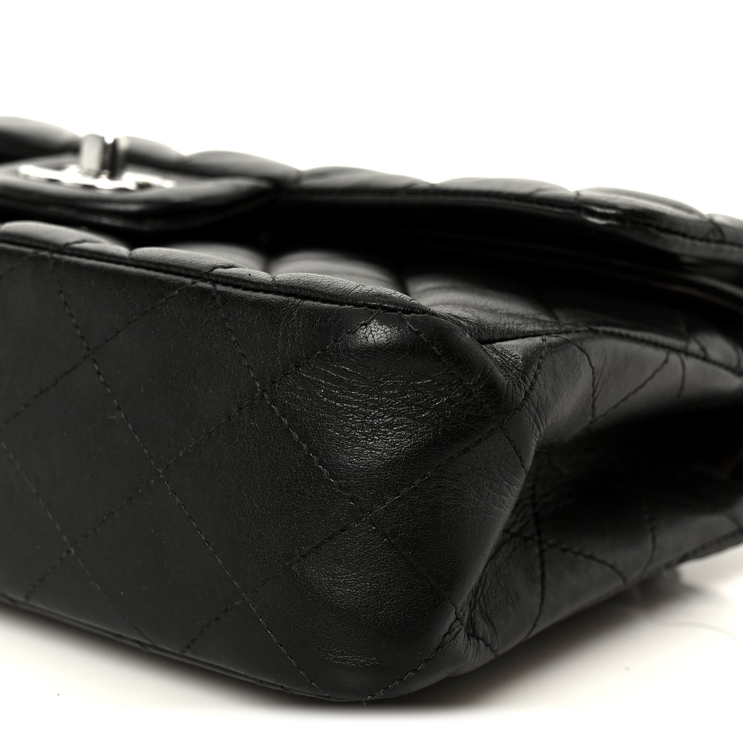 Lambskin Quilted Small Double Flap Black