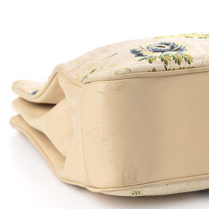 Chanel Calfskin Canvas Embroidered Flower Tote Beige 5 of 14
