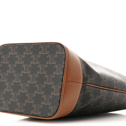 Celine Triomphe Canvas Calfskin Small Bucket Bag Tan 10 of 10