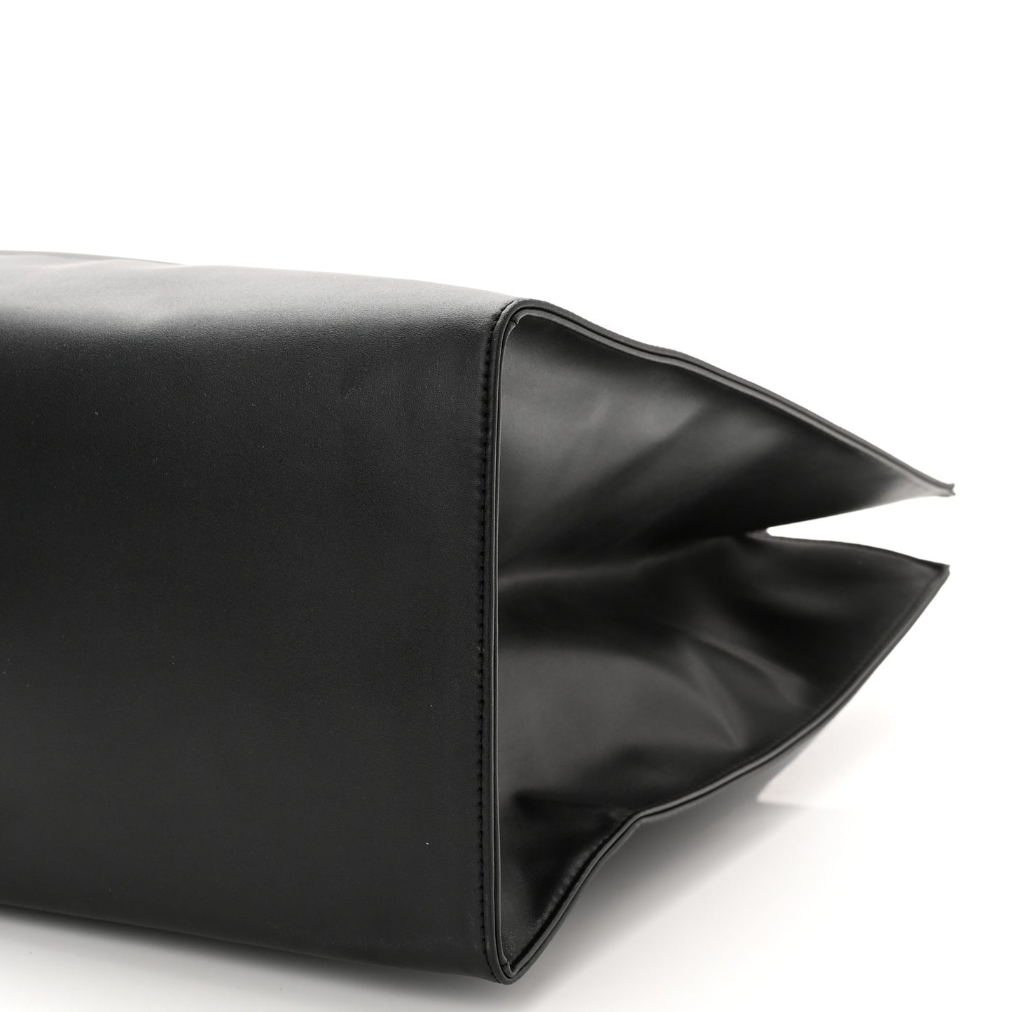 Vegan Leather Large Shopping Bag Black
