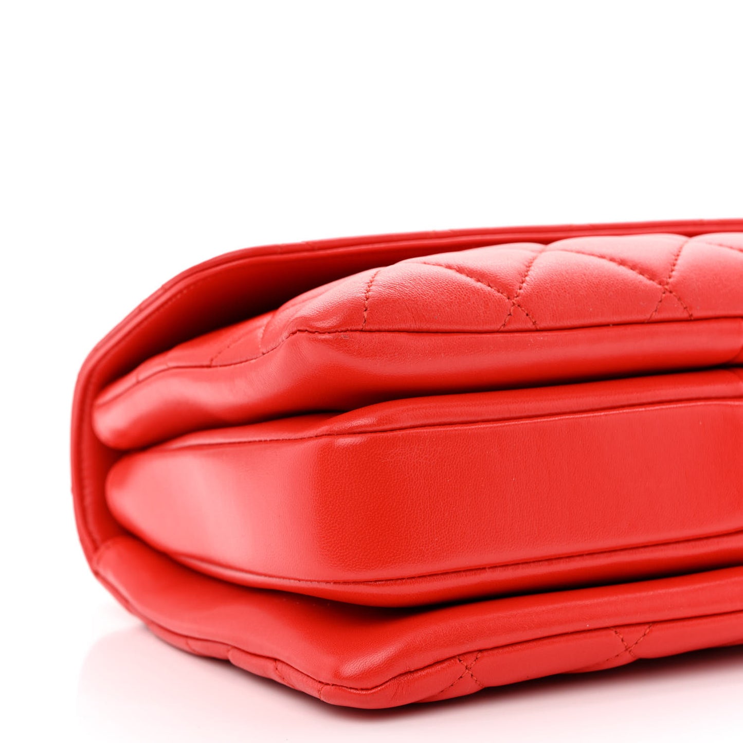 Lambskin Quilted Small Trendy CC Flap Dual Handle Bag Red