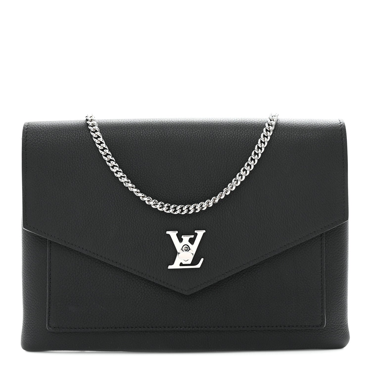 Louis Vuitton Soft Calfskin My Lockme Chain Pochette Black 1 of 17