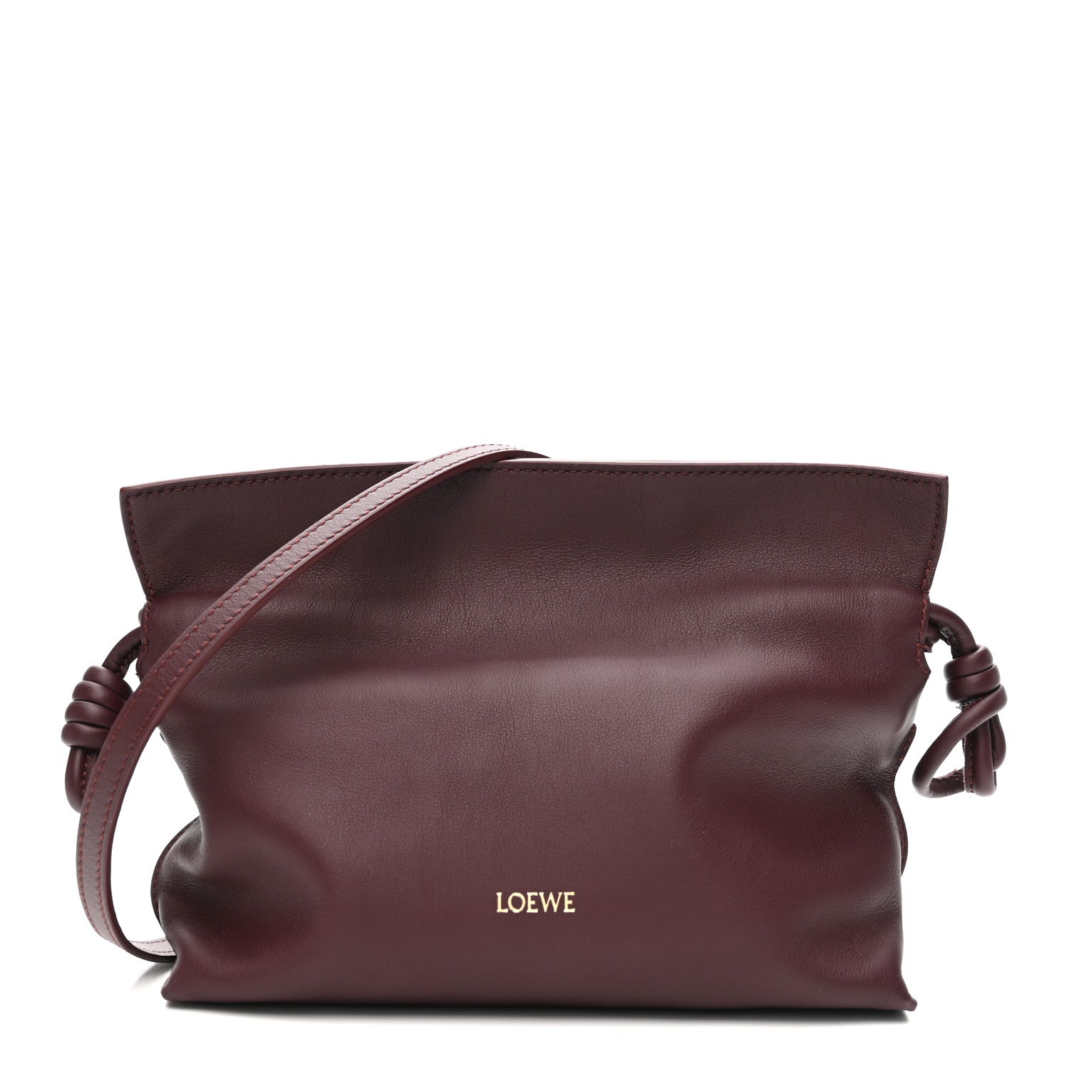 Loewe Calfskin Mini Flamenco Knot Clutch Dark Burgundy 1 of 15