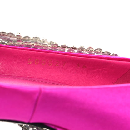 Balenciaga Satin Crystal Embellished Talon Slash Pumps 36 Rose Fuchsia 6 of 8