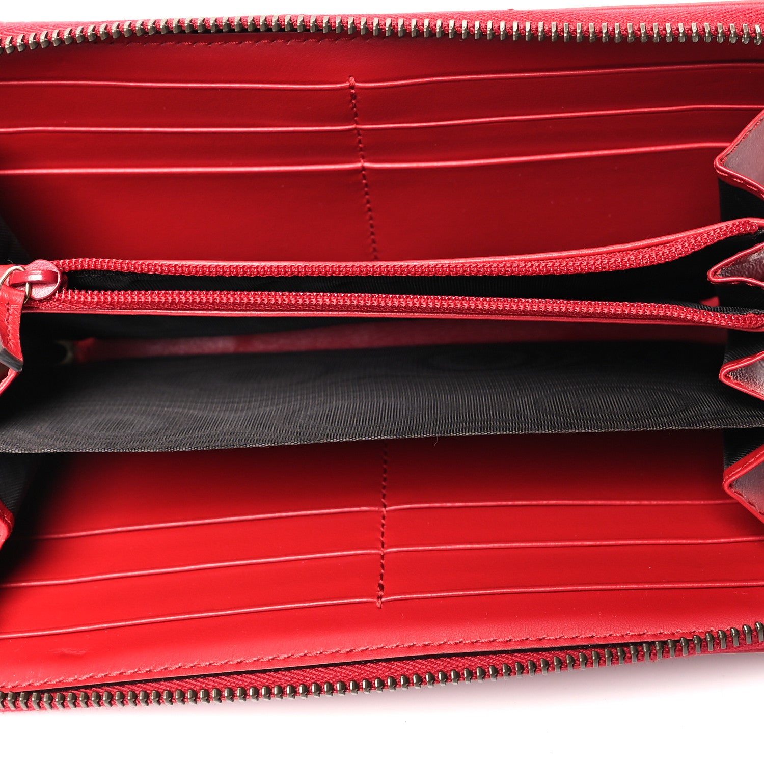 Gucci Calfskin Matelasse GG Marmont Zip Around Wallet Hibiscus Red 5 of 12