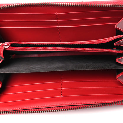 Gucci Calfskin Matelasse GG Marmont Zip Around Wallet Hibiscus Red 5 of 12