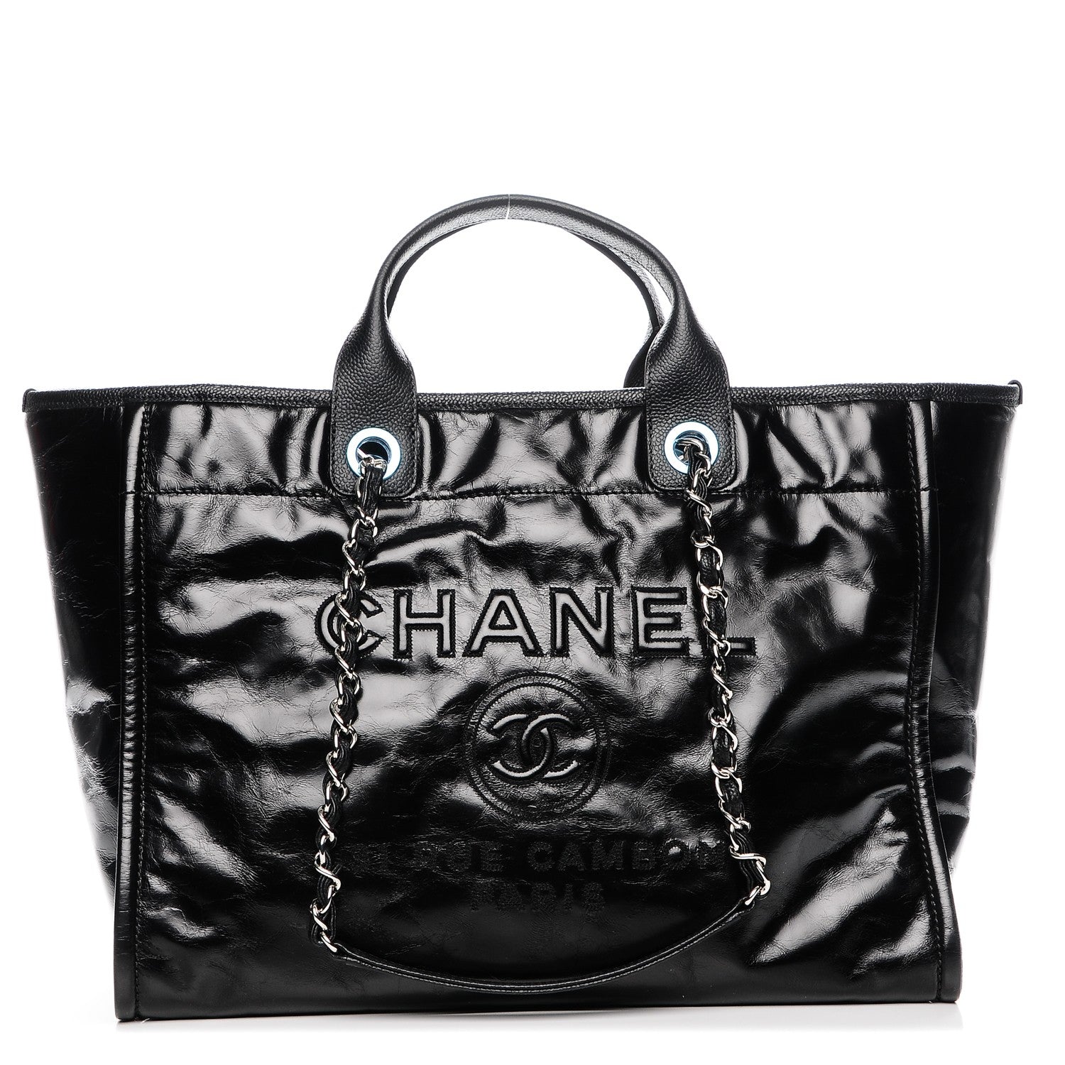 Chanel Glazed Calfskin Large Deauville Tote Black 1 of 7