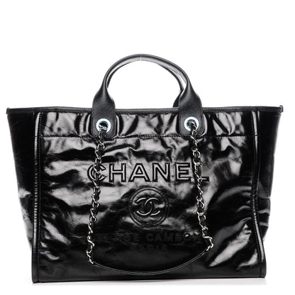Chanel Glazed Calfskin Large Deauville Tote Black 1 of 7