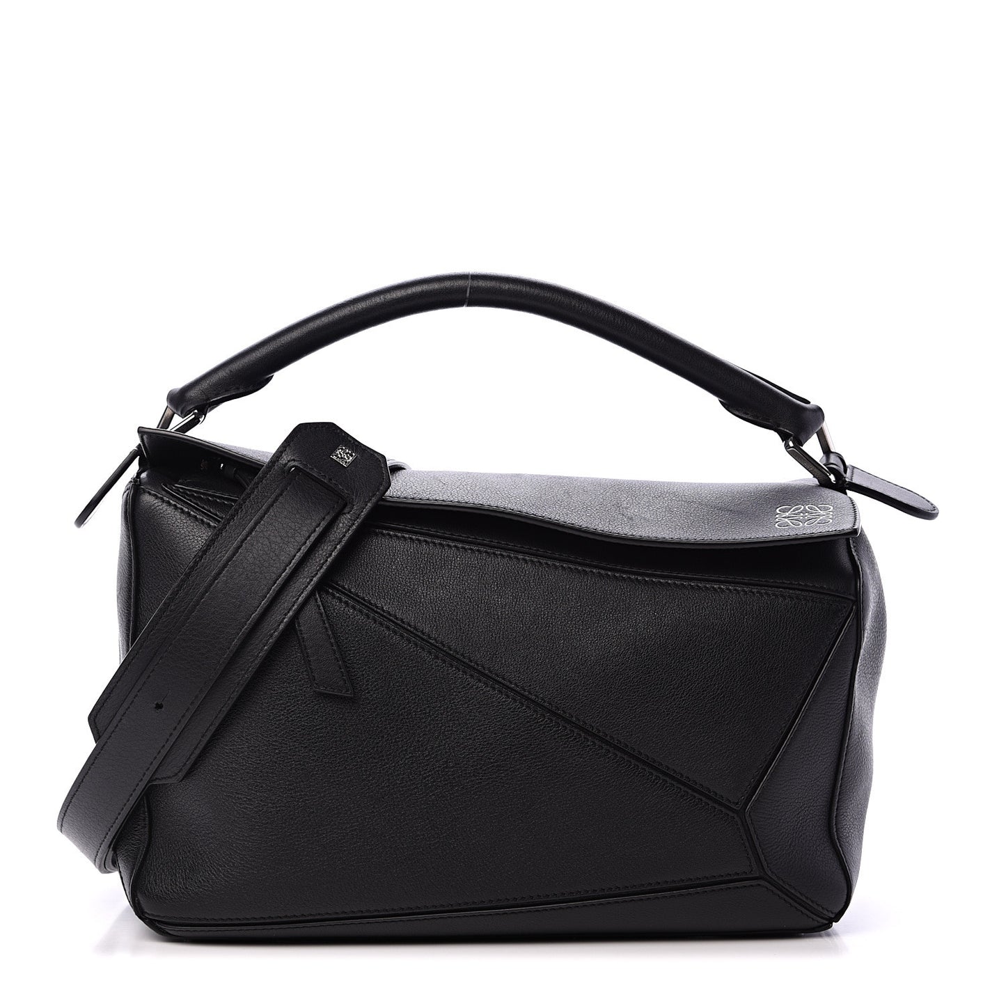 Calfskin Medium Puzzle Bag Black