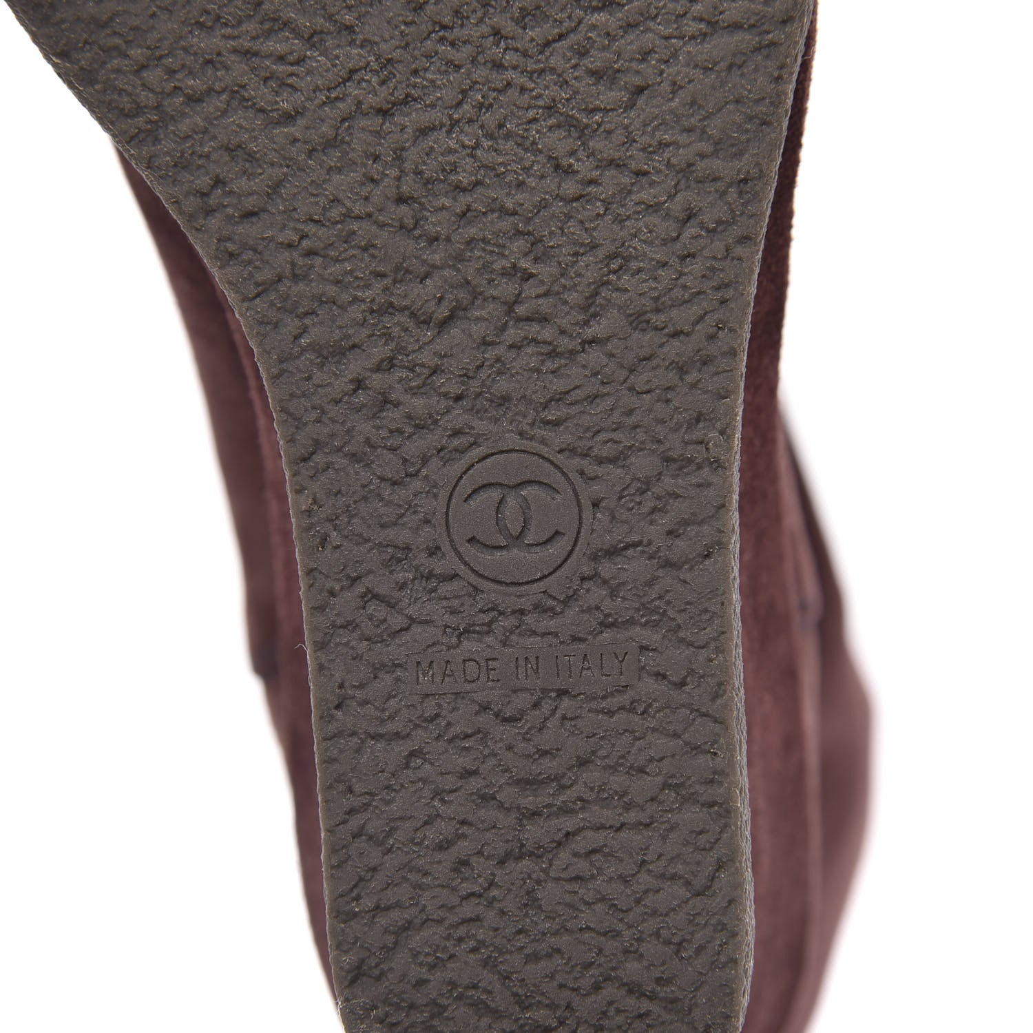Chanel Suede Calfskin Chain Around High Boots 39 Burgundy 6 of 7