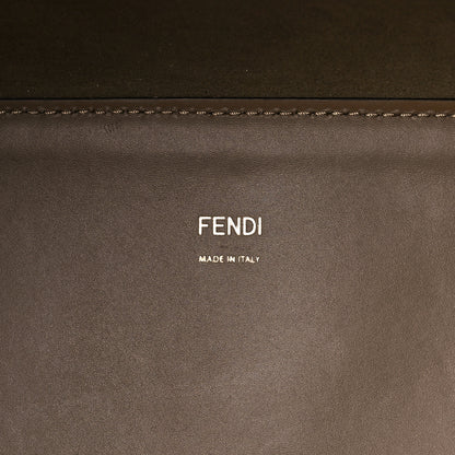 Fendi Glazed Fabric Plexiglass FF Logo Bikini Girls Medium Fendi Sunshine Shopper Tote Bianco Perla Multicolor Miele Scuro 6 of 10