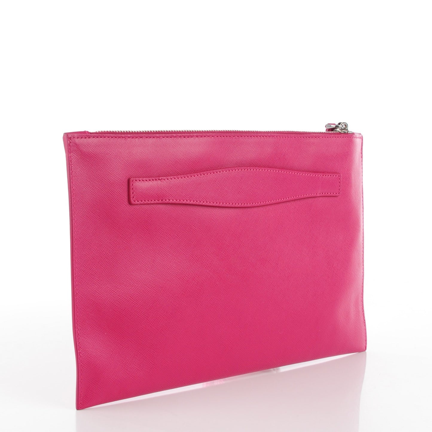 Saffiano Lux Pochette Clutch Fuxia