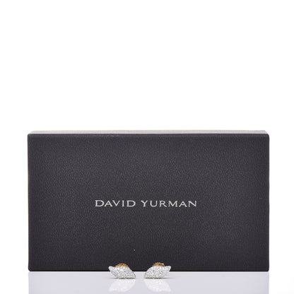 David Yurman 18K Yellow White Gold Diamond Hampton Earrings 6 of 6