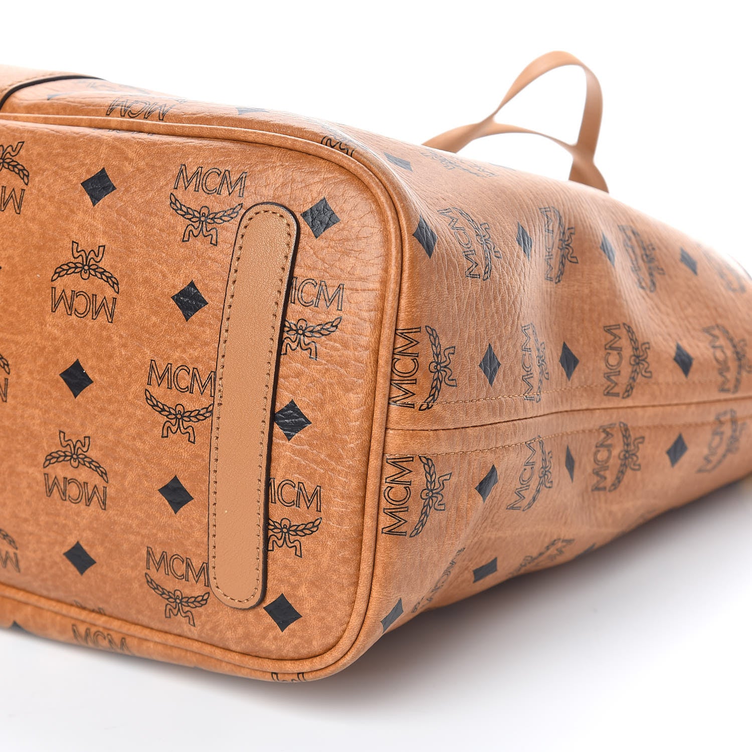 MCM Visetos Medium Liz Reversible Shopper Tote Cognac 11 of 17