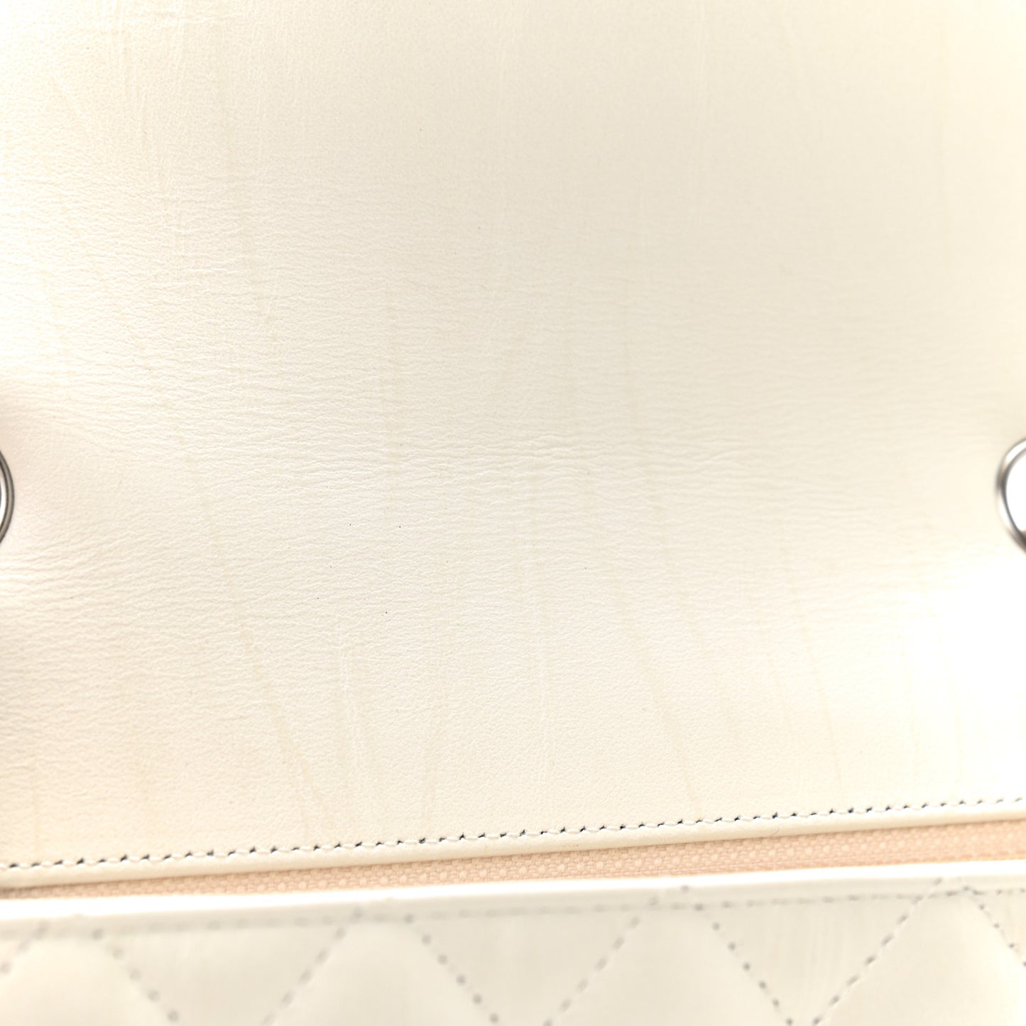 Calfskin Quilted Mini Rectangular Flap White