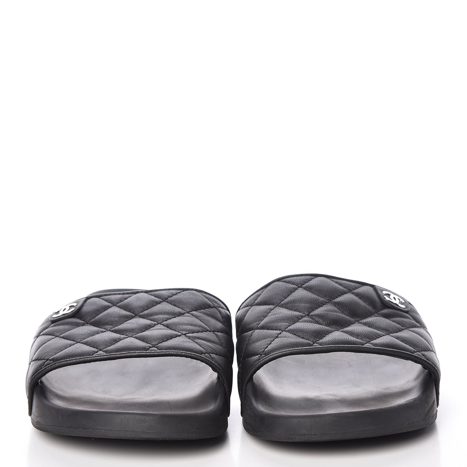 Chanel Lambskin Quilted CC Mules Sandals 42 Black 2 of 14