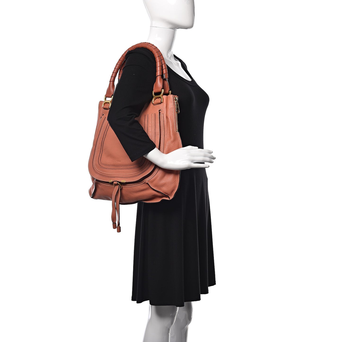 Calfskin Large Marcie Tote Coral