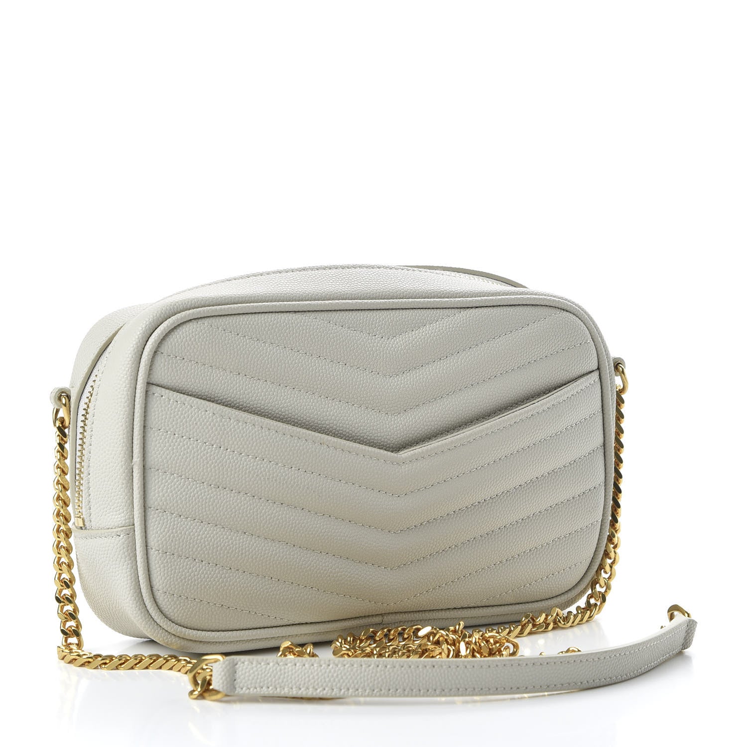 Saint Laurent Grain De Poudre Matelasse Monogram Mini Lou Camera Bag Blanc Vintage 4 of 11