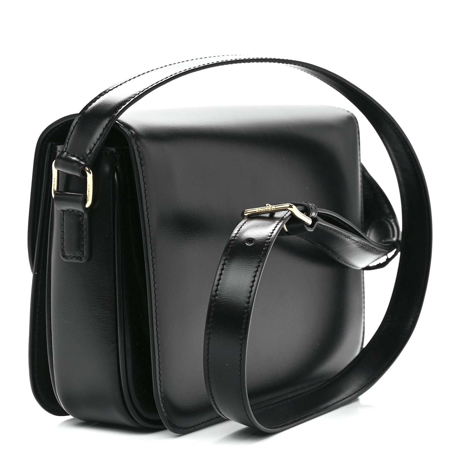 Celine Shiny Calfskin Medium Triomphe Black 3 of 11
