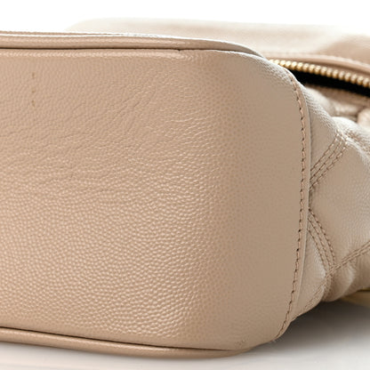 Saint Laurent Grain de Poudre Quilted 80's Vanity Bag Dark Beige 10 of 13