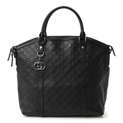 Gucci Guccissima Large GG Charm Convertible Dome Satchel Black 1 of 10