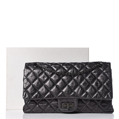 Chanel Metallic Aged Calfskin Quilted 2.55 Reissue 227 Flap So Black 15 of 15
