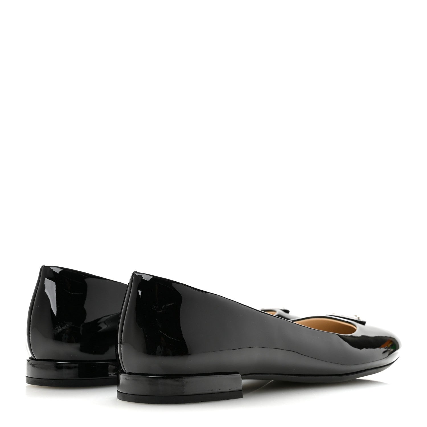 Prada Patent Triangle Ballerina Flats 37 Black 5 of 10