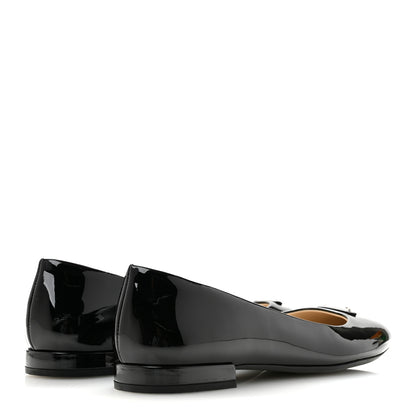 Prada Patent Triangle Ballerina Flats 37 Black 5 of 10