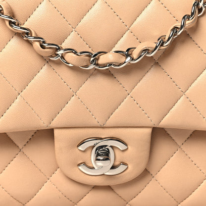 Chanel Lambskin Quilted Medium Double Flap Beige 8 of 15