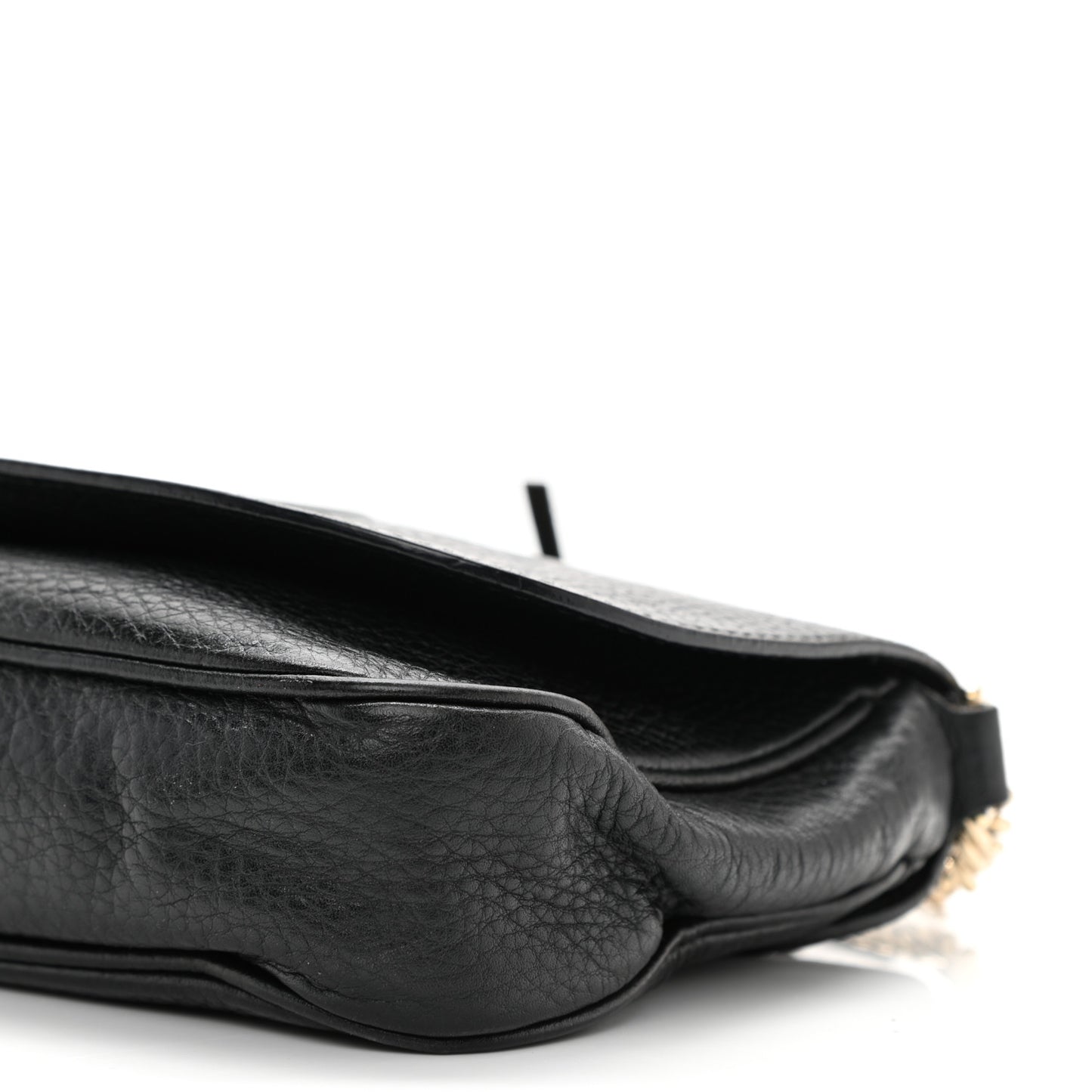 Pebbled Calfskin Medium Soho Flap Crossbody Black