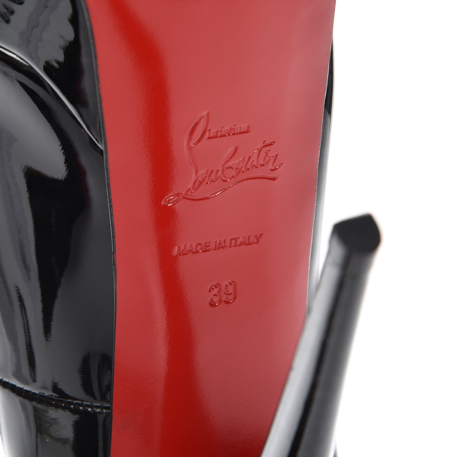 Christian Louboutin Patent Lady Peep 150 Pumps 39 Black 6 of 8