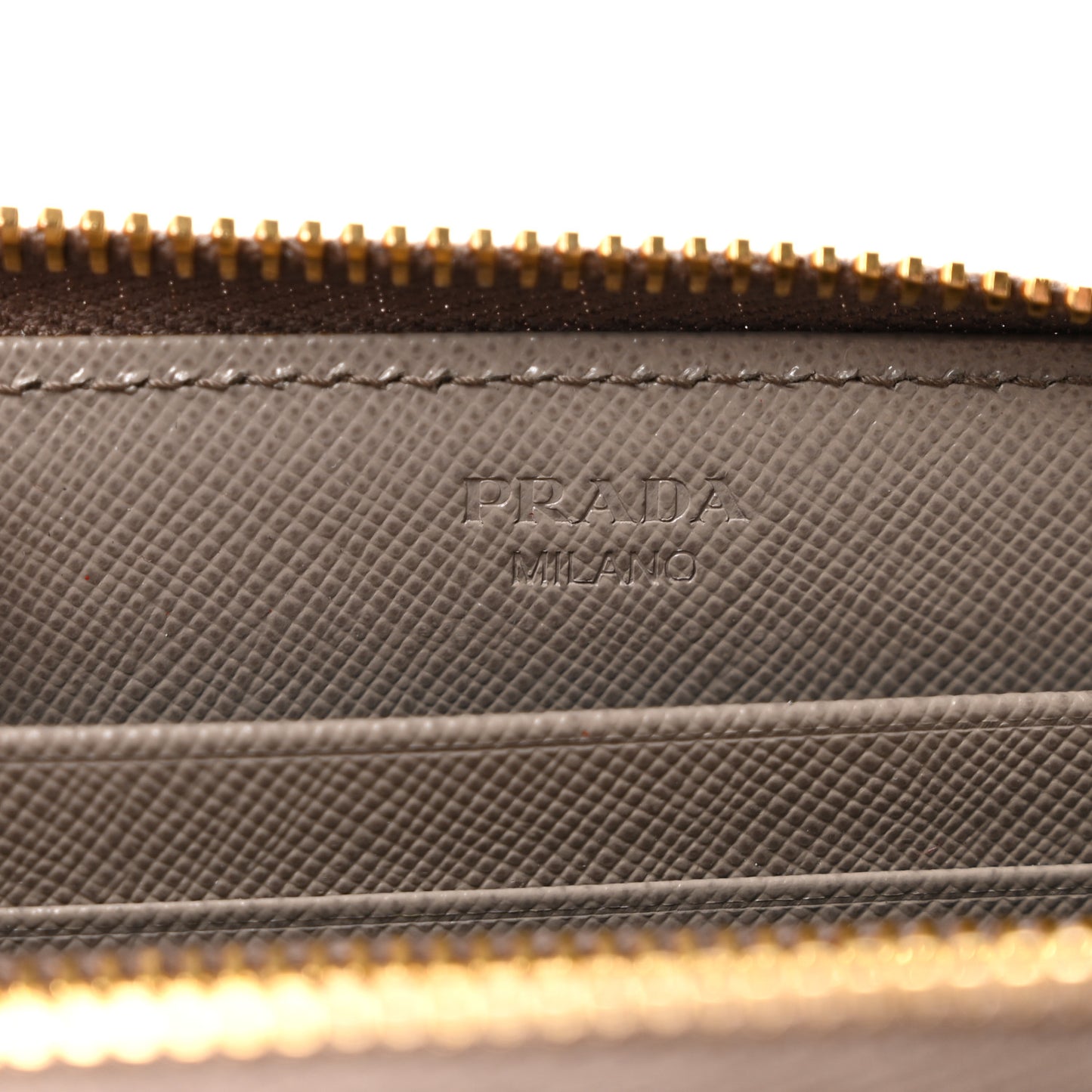 Saffiano Metal Zip Around Wallet Argilla
