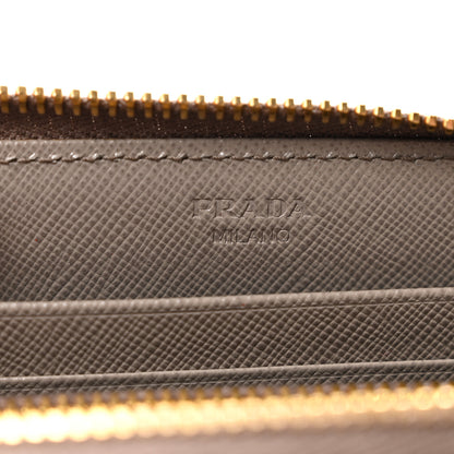Prada Saffiano Metal Zip Around Wallet Argilla 6 of 10