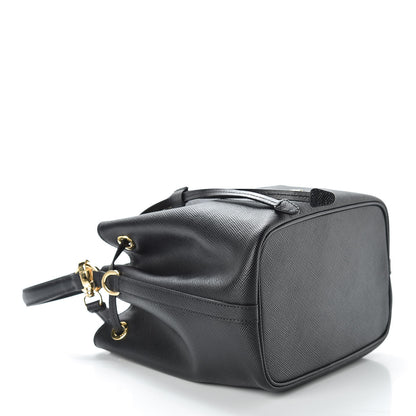Prada Saffiano Cuir Bucket Bag Black 4 of 8