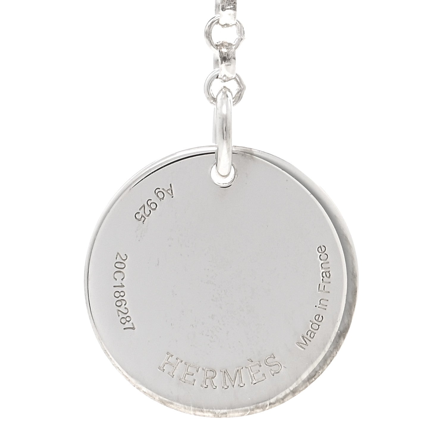 Hermes Sterling Silver 18K Rose Gold PM Ex-Libris Pendant Necklace 4 of 5