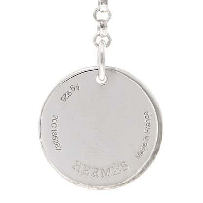 Hermes Sterling Silver 18K Rose Gold PM Ex-Libris Pendant Necklace 4 of 5