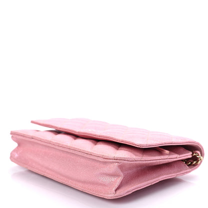 Chanel Iridescent Caviar Quilted Wallet on Chain WOC Rose Pink 8 of 8